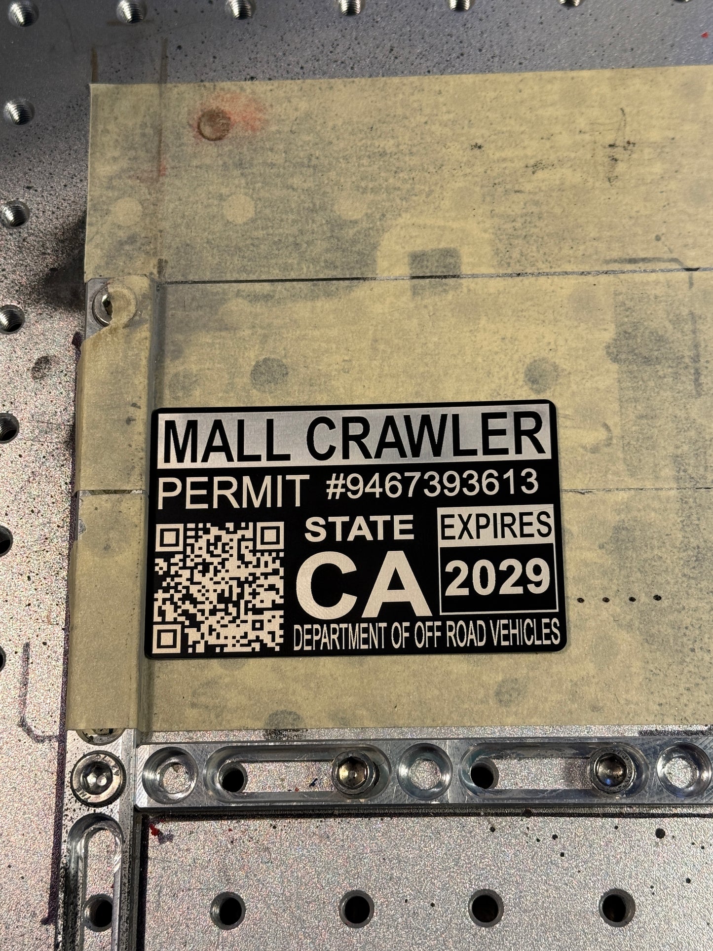 Mall Crawler Permit aluminum alloy sticker