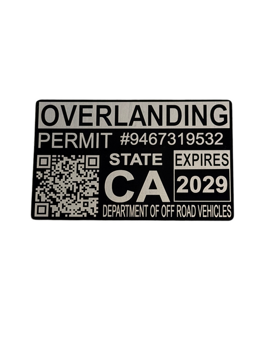 Overlanding Permit aluminum alloy sticker