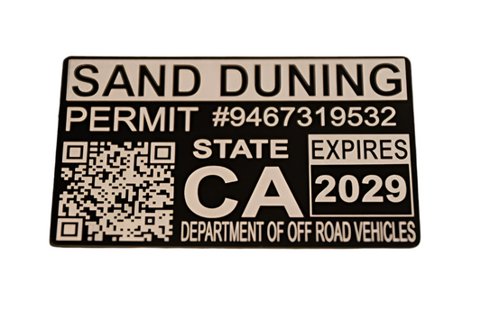 Sand Duning Permit aluminum alloy sticker