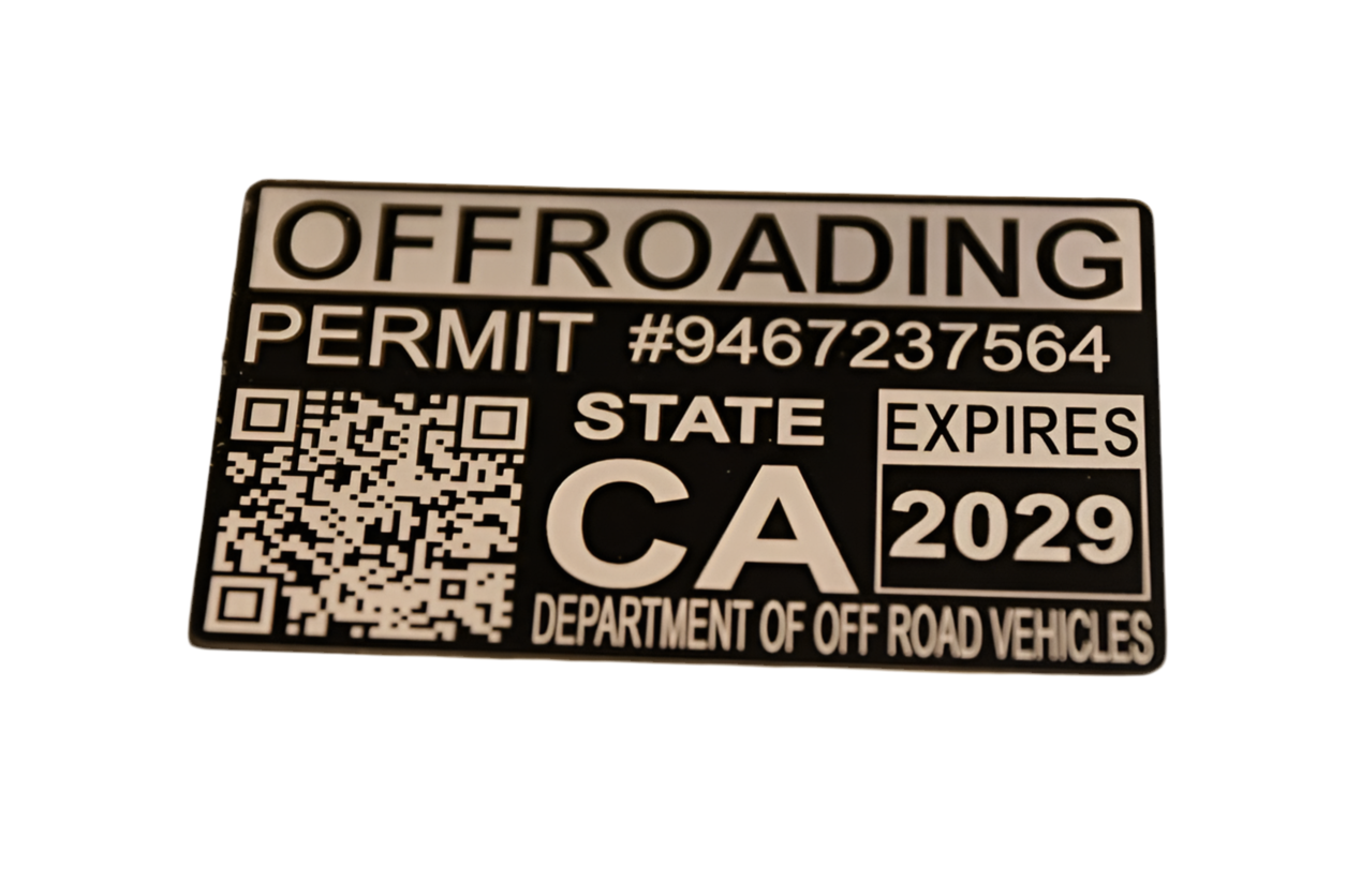 Offroading Permit aluminum alloy sticker
