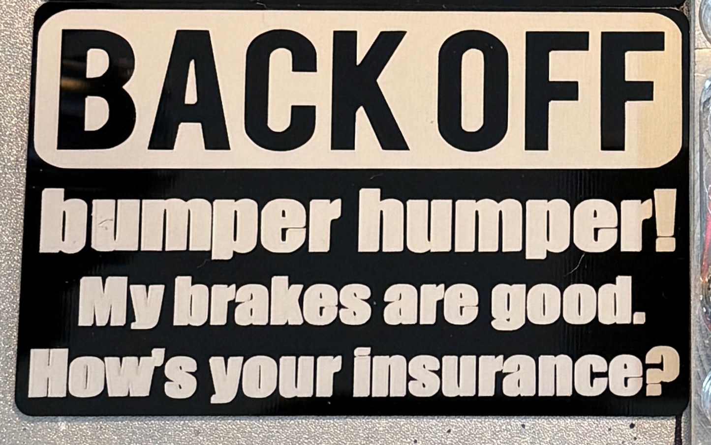 Bumper humper aluminum alloy sticker