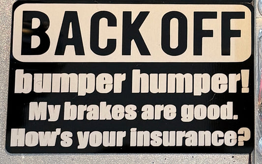 Bumper humper aluminum alloy sticker