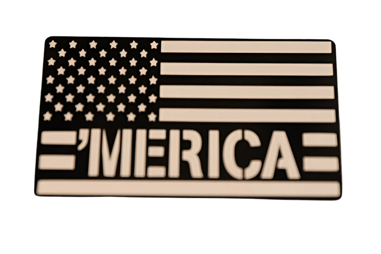 Merica Flag aluminum alloy sticker