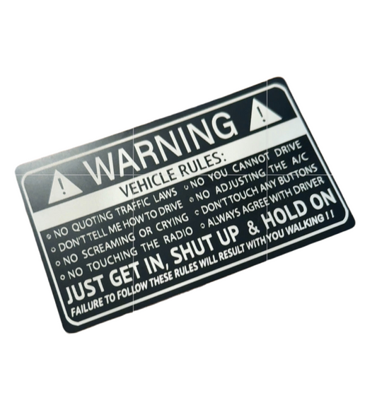 Vehicle Rules aluminum alloy sticker