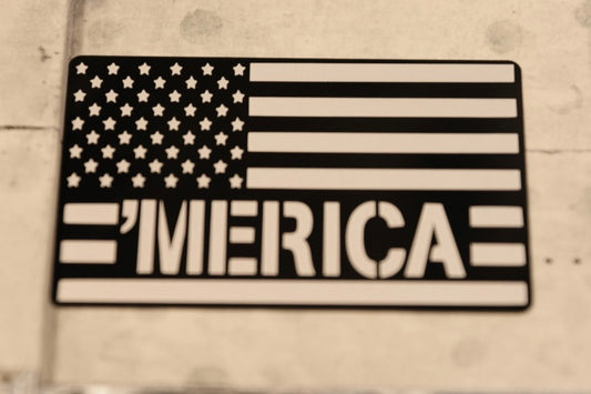 Merica Flag aluminum alloy sticker
