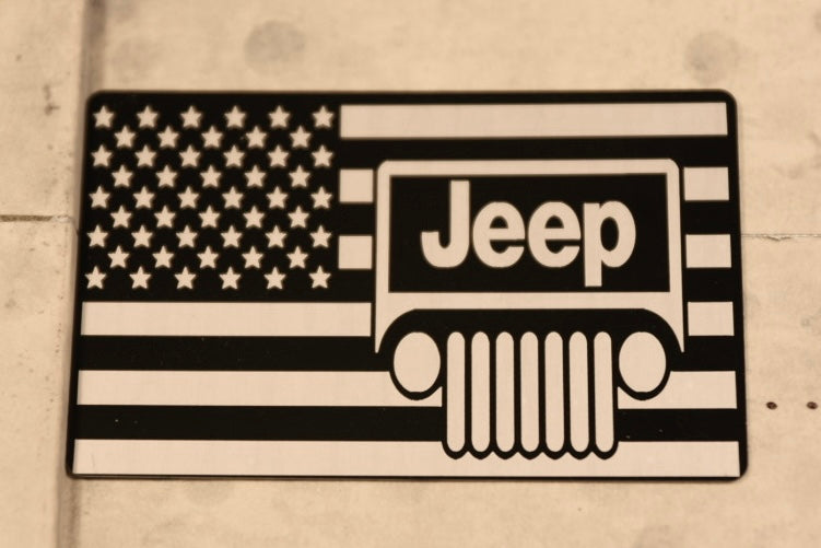 Jeep Flag aluminum alloy sticker