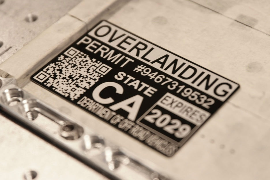 Overlanding Permit aluminum alloy sticker