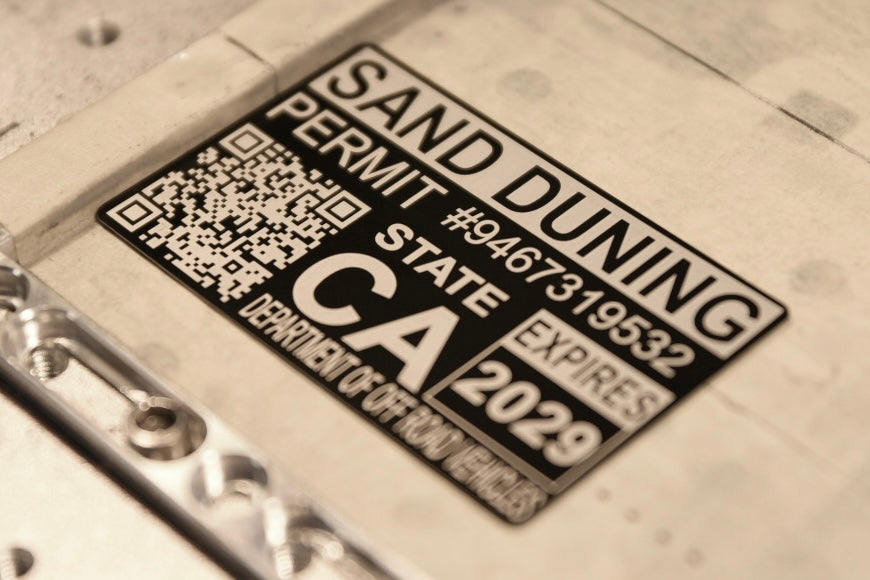 Sand Duning Permit aluminum alloy sticker