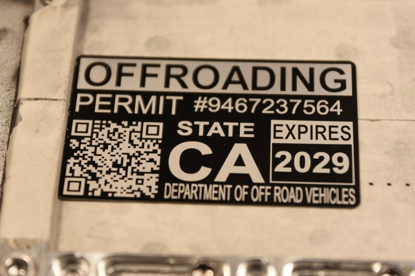 Offroading Permit aluminum alloy sticker