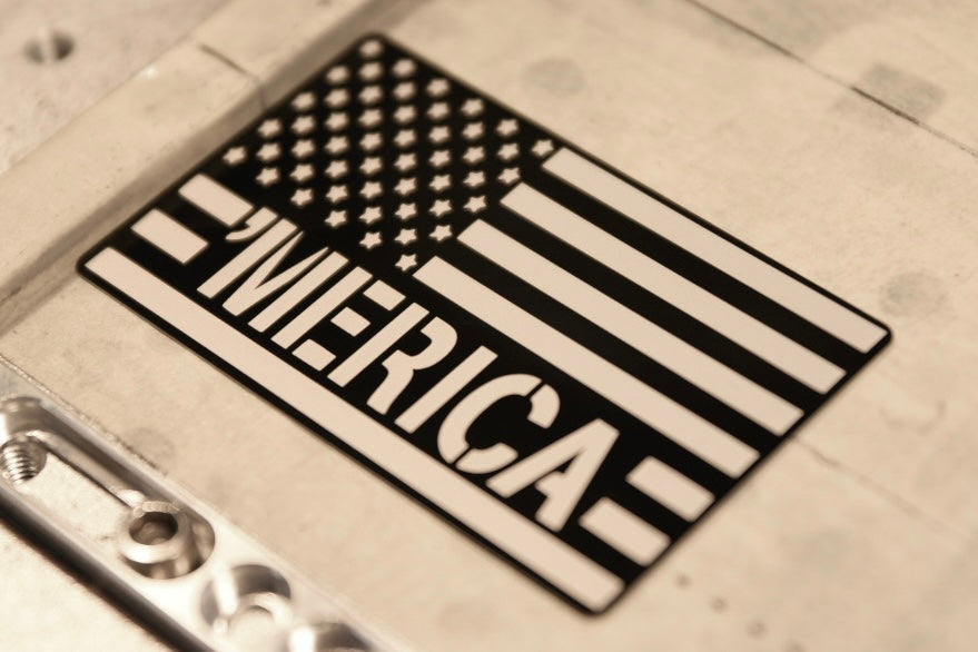 Merica Flag aluminum alloy sticker