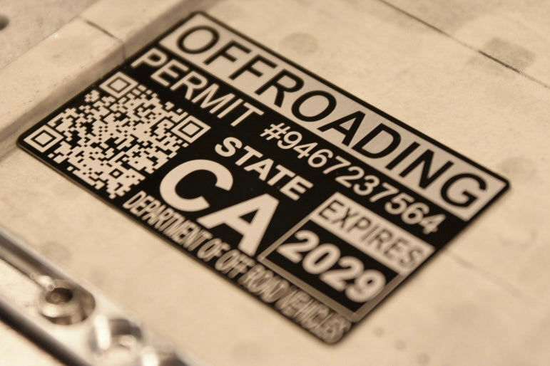 Offroading Permit aluminum alloy sticker