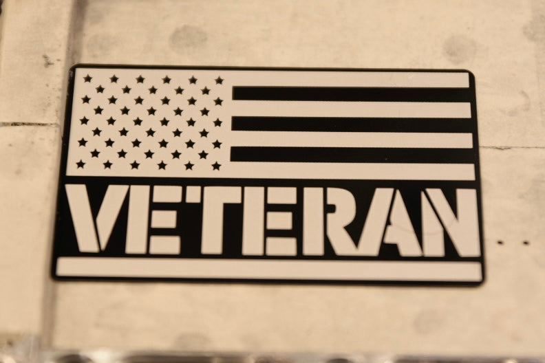 Veteran Flag aluminum alloy sticker