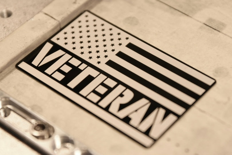 Veteran Flag aluminum alloy sticker