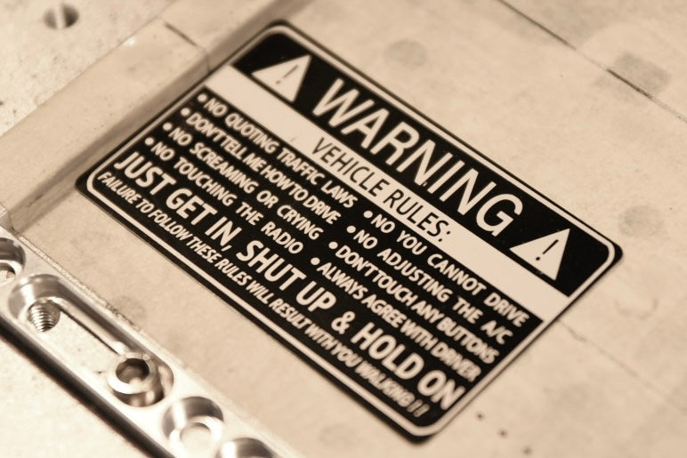 Vehicle Rules aluminum alloy sticker